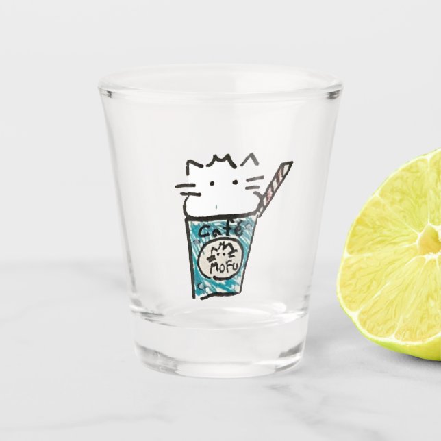 mofu_cafeglass shot glass (Front)