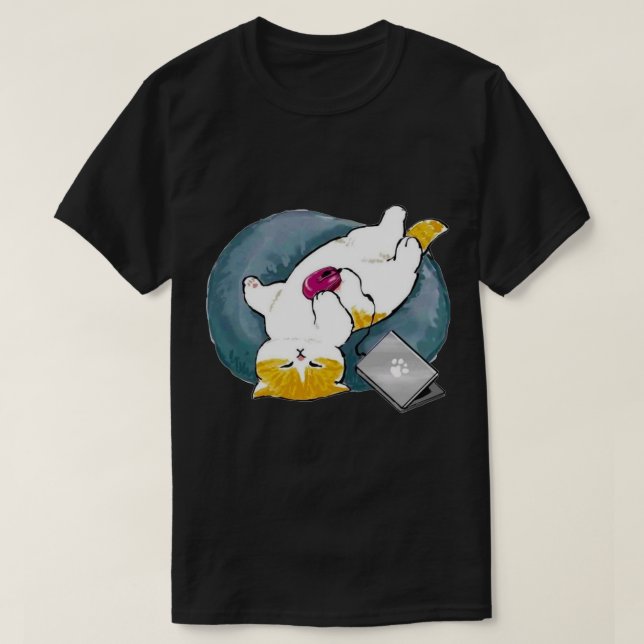 mofusand funny cat sleeping 1 T-Shirt (Design Front)