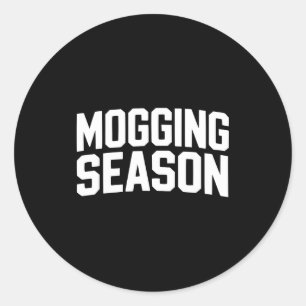 Mogging season funny looksmaxxing classic round sticker