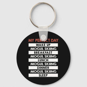 Mogul Skiing My Perfect Day Skier Day Routine Key Ring