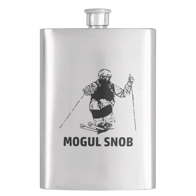 Mogul Skiing Snob Hip Flask (Front)