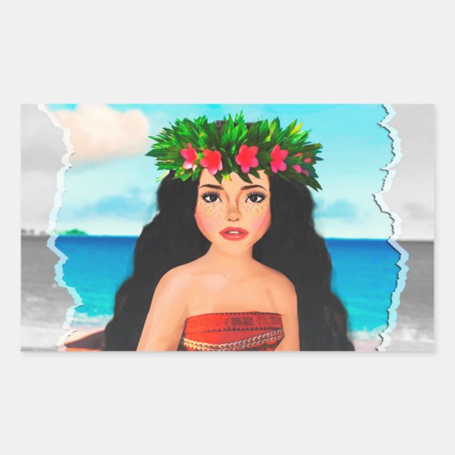 Mohana Doll Rectangular Sticker (Front)