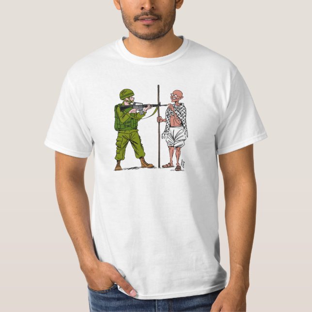 Mohandas Gandhi against Violence & Occupation T-Shirt (Front)