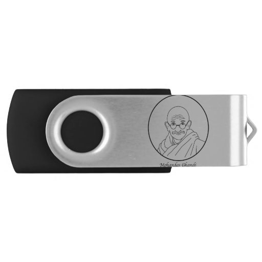 Image of Mohandas Ghandi Line Portrait Usb Flash Drive