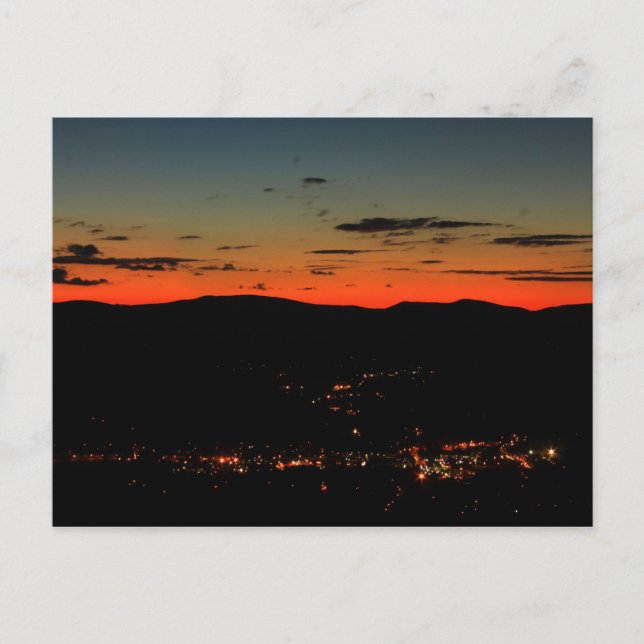 Mohawk Trail Hairpin Turn Twilight Postcard (Front)