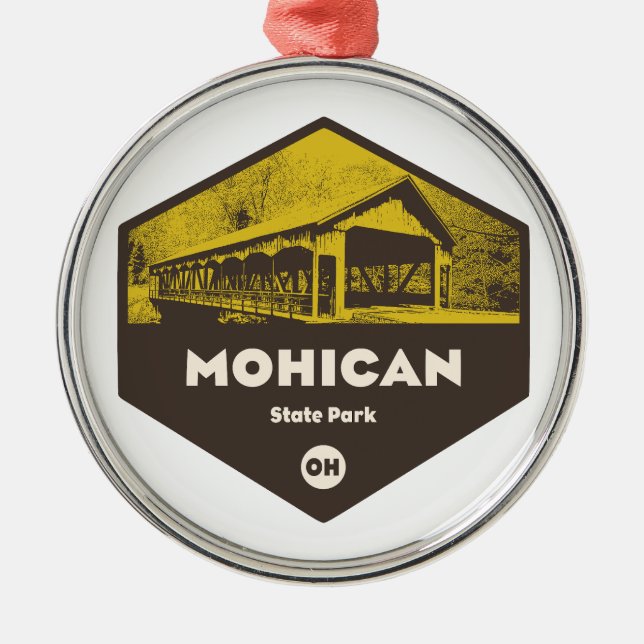 Mohican State Park Ohio Metal Tree Decoration (Front)
