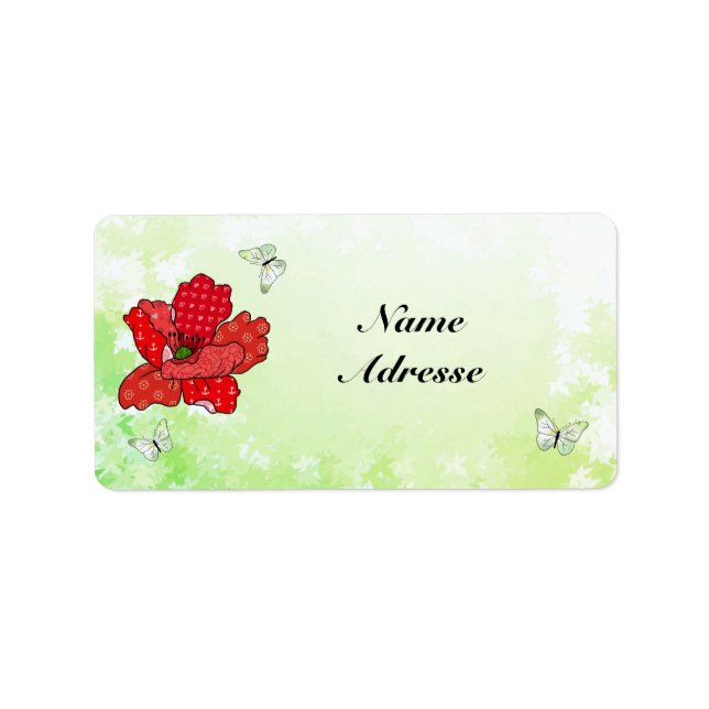 Mohn und Schmetterlinge  Label (Front)