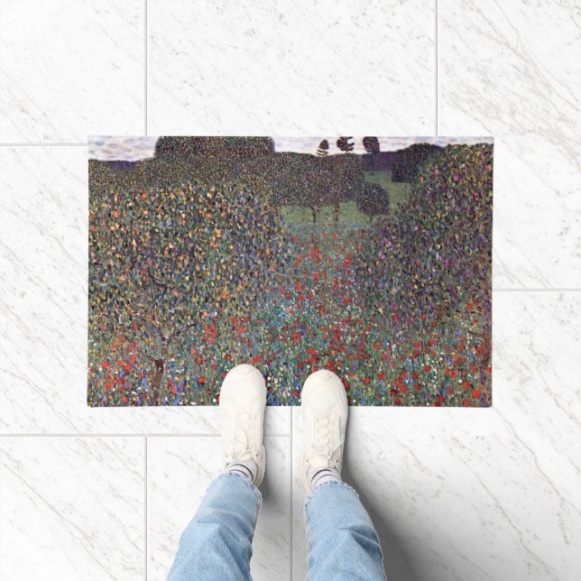 Mohnfeld, Gustav Klimt Doormat (Indoor)