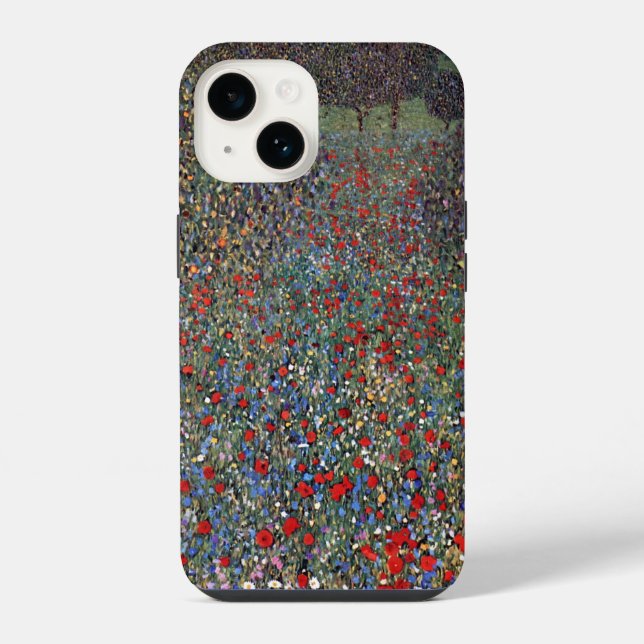 Mohnfeld, Gustav Klimt iPhone Case (Back)