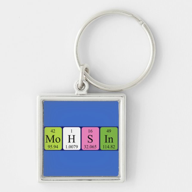 Mohsin periodic table name keyring (Front)