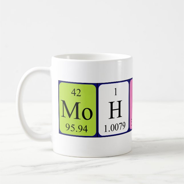 Mohsin periodic table name mug (Left)