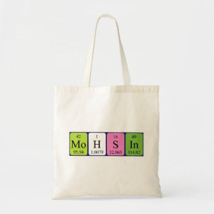 Mohsin periodic table name tote bag