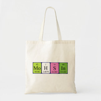Mohsin periodic table name tote bag