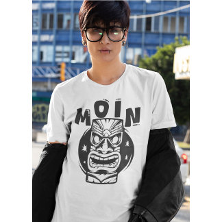 Moin Funny Tiki Face Graphic T-Shirt