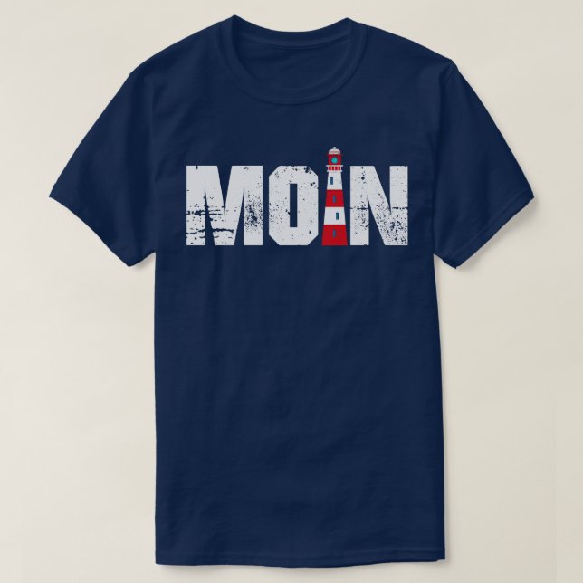Moin lighthouse at the sea North Germany T-Shirt (Design Front)
