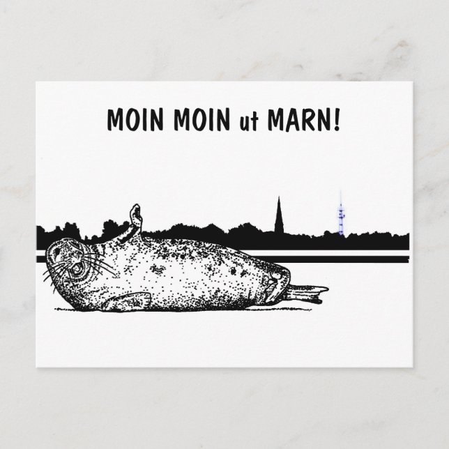 MOIN MOIN ut MARN! Postcard (Front)