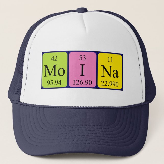 Moina periodic table name hat (Front)