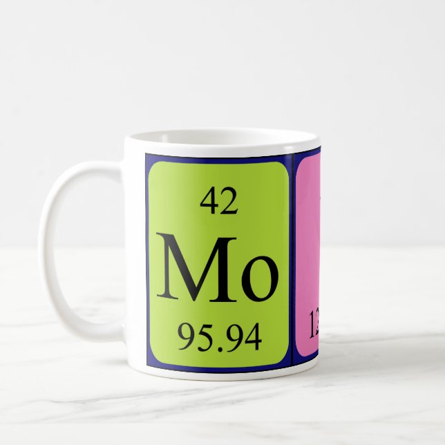 Moira periodic table name mug (Left)