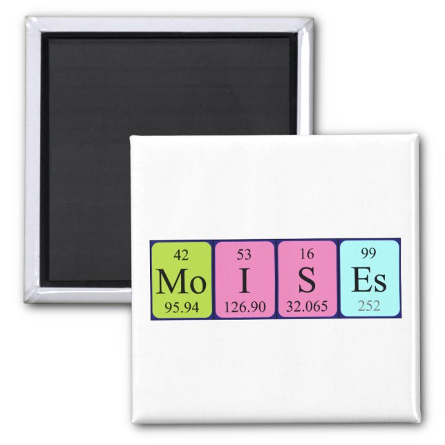 Moises periodic table name magnet (Front)