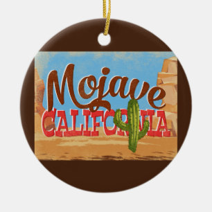 Mojave California Cartoon Desert Vintage Travel Ceramic Tree Decoration