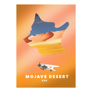 Mojave Desert USA map Photo Print