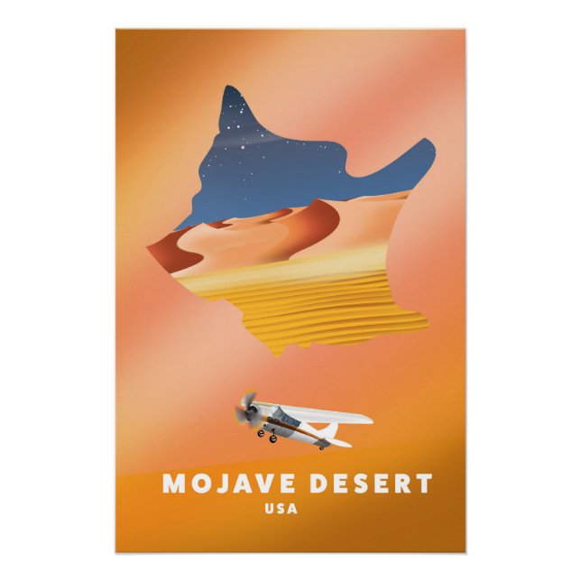 Mojave Desert USA map Poster (Front)