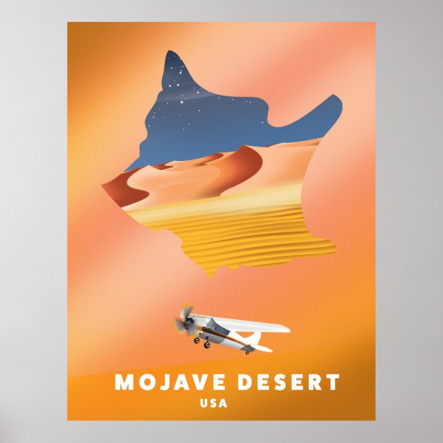 Mojave Desert USA map Poster (Front)