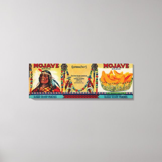 Mojave Peach Label Canvas Print (Front)