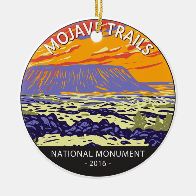 Mojave Trails National Monument Amboy Crater  Ceramic Tree Decoration (Front)