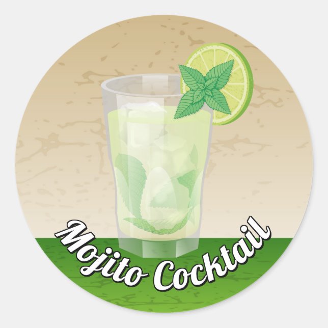 Mojito Classic Round Sticker (Front)
