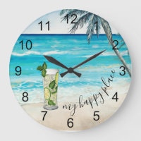 Mojito Cocktail Beach Happy Place Watercolor