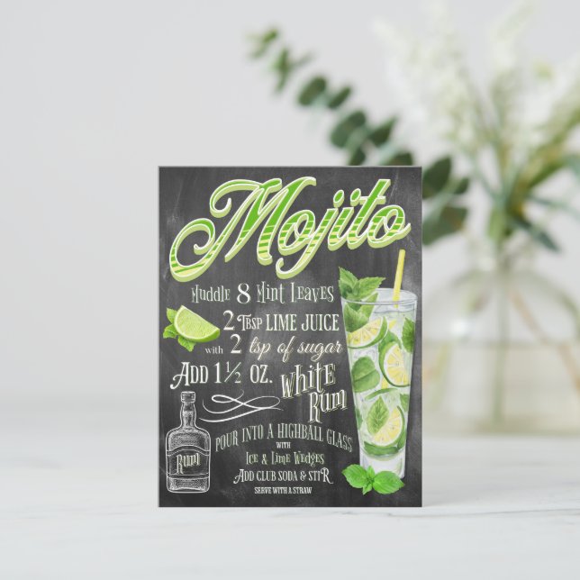 Mojito Cocktail Party Invitation (Standing Front)