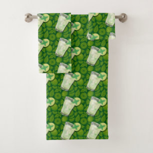 Mojito Cocktail Pattern Bath Towel Set
