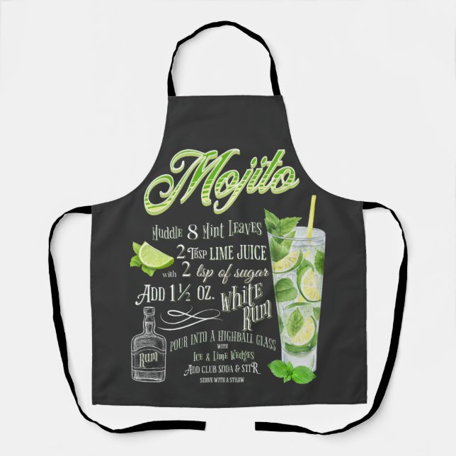 Mojito Cocktail Recipe Apron (Front)