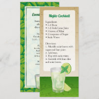 Mojito Cocktail Recipe Invitation