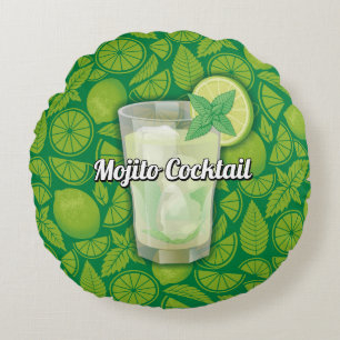 Mojito Cocktail Round Cushion