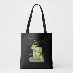 Mojito Cocktail Watercolor Art Tote Bag
