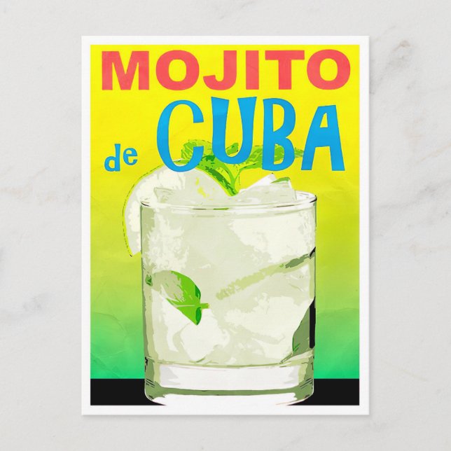 Mojito de Cuba vintage travel postcard (Front)