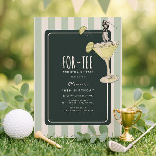 Mojito Golf Themed 40th Birthday Invitation