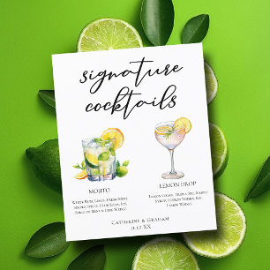Mojito Lemon Drop Summer Signature Cocktails Menu