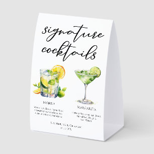 Mojito Margarita Wedding Signature Cocktails Menu