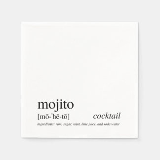Mojito Modern Quote Black Typography Cocktail Napkin