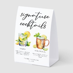 Mojito Moscow Mule Wedding Cocktails Menu