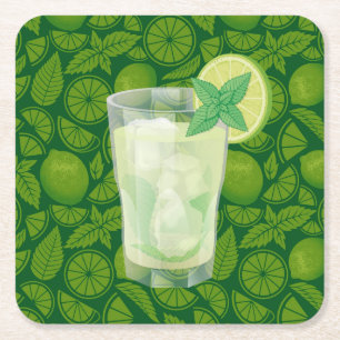 Mojito Square Paper Coaster