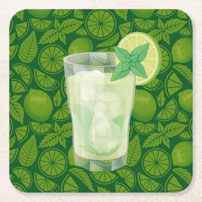 Mojito Square Paper Coaster (Front)
