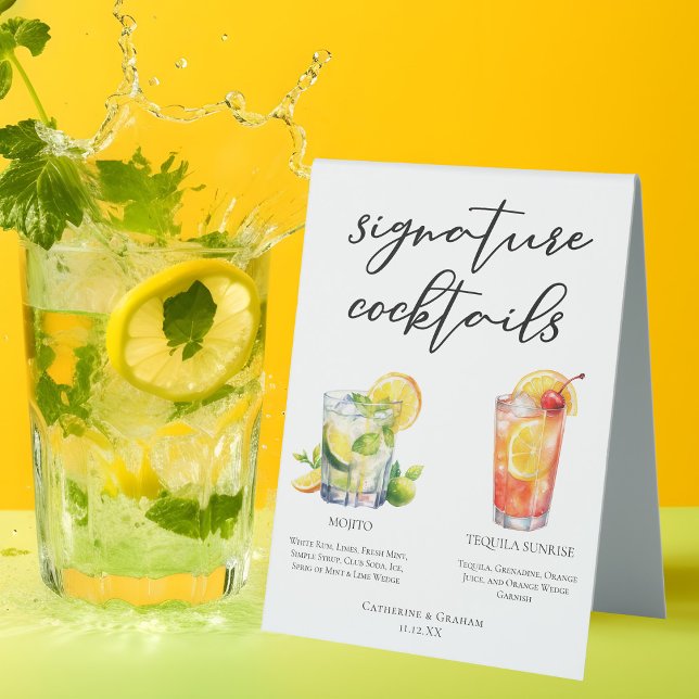 Mojito Tequila Sunrise Wedding Cocktails Menu (Creator Uploaded)