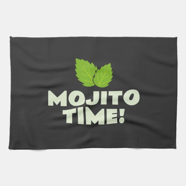 Mojito Time! fun kitchen towel for cocktail party (Horizontal)