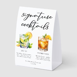 Mojito Whiskey Sour Wedding Cocktails Menu