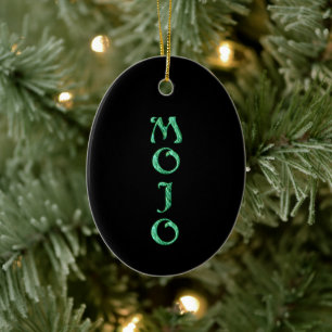 Mojo black hanging oval ornament