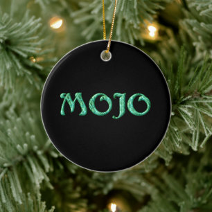 Mojo black hanging round ornament